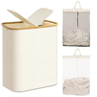 Double Laundry Hamper with Lid and Removable