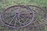 4 Matching Iron Wagon Wheels 54"