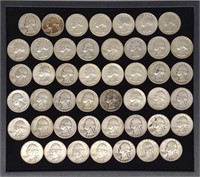 (46) 1932-64 90% Silver Quarters