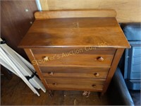 Wood Chest of drawers w/contents 3 drawers shows