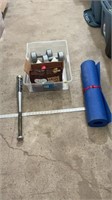 Weights, yoga mat, 25” bat