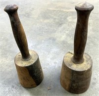 Lot of 2 Wooden Mallets