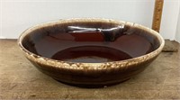 Brown drip pottery bowl