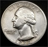 1936-D Washington Silver Quarter, Semi-Key