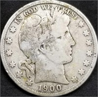 1900-P Barber Silver Half Dollar