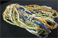 (20) STRANDS OF COLORFUL SANDCAST INDIAN TRADEBEAD