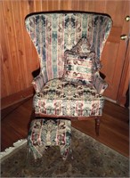 Barrel Back Chair 45" Tall with foot stool