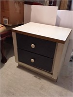 Two Drawer White Chest with Brown Drawers