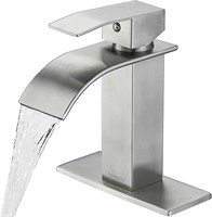 Bathroom Faucet Brushed Nickel Modern Waterfall Ba