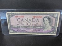 1954 CANADA 10 DOLLAR BANK NOTE
