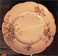 Beige Plate with Brown Floral Detail