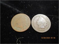 2 Indian Head Pennies-1889