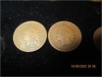 2 Indian Head Pennies-1895