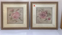 Pair of Floral Prints, Framed