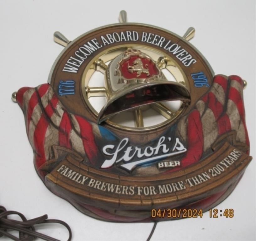 STROH'S WELCOME ABOARD PLASTIB LIGHT 16" X 16"