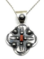 Sterling Silver Navajo Chimney Butte Necklace