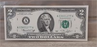 1976 Green Seal Mint UNC Two Dollar Bill USA