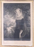 MARY QUEEN OF SCOTS 1853 LITHOGRAPH FRAMED