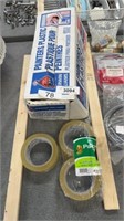 Painters, plastic, and packing tape