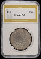 1818 CAPPED BUST HALF DOLLAR PGA AU/BU