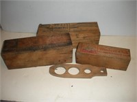 Wood Cheese Boxes, Largest 11 Inches Long