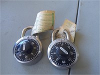 Two vintage master combo locks with combos
