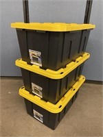 3 Commander 27 Gal. Storage Totes W/ Lids