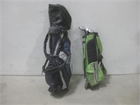 Two Golf Bags W/Assorted Golf Clubs Tallest 38"