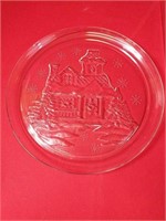 Avon Gingerbread House Glass Platter