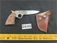 Pistol Shaped Folding Knife & Sheath