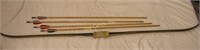 Vintage Long Bow W/4 Arrows