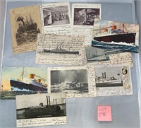 10 Ships Antique/VTG Postcards Ephemera