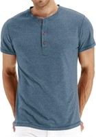 C391  PPYOUNG Short Sleeve Henley T-Shirt M