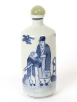 Large Blue and White Chinese Porcelain Snuff Bottl
