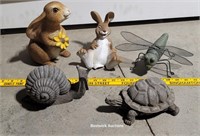 Cutest ever garden statues - snail, bunnies,