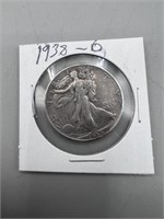 Key Date 1938-D Silver Walking Liberty Half Dollar