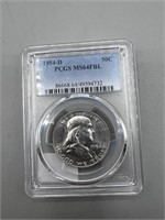 1954-D PCGS MS63FBL Silver Franklin Half Dollar