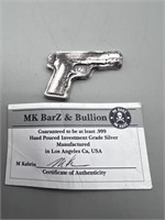 MK 2 Oz. .999 Fine Silver Pistol