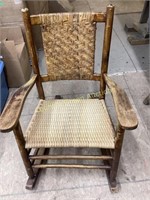 Wooden Wicker Rocking Chair
