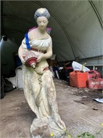 cement grecian woman fountain