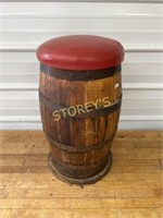 12" Padded Wine Barrel Stool - 22" High