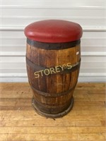 12" Padded Wine Barrel Stool - 22" High