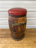 12" Padded Wine Barrel Stool - 22" High