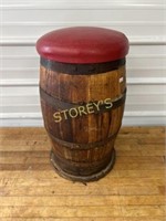 12" Padded Wine Barrel Stool - 22" High