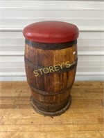 12" Padded Wine Barrel Stool - 22" High