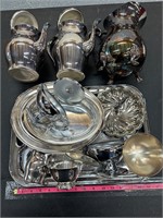 Silver plate lot Silverplate serving ware antique
