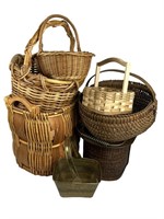 Assortment of Vintage Wicker Baskets