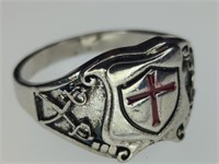 925 stamp Christian ring size 12