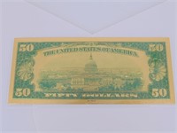Fifty Dollar Us Gold Novelty Note