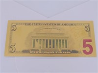 Five Dollar US Gold Novelty Note